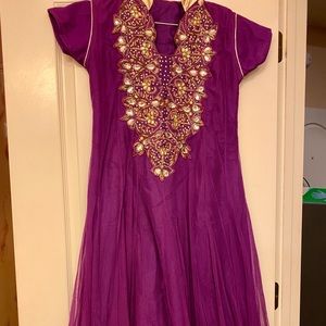 Indian Ethnic purple sequins outfit Anarkali dress